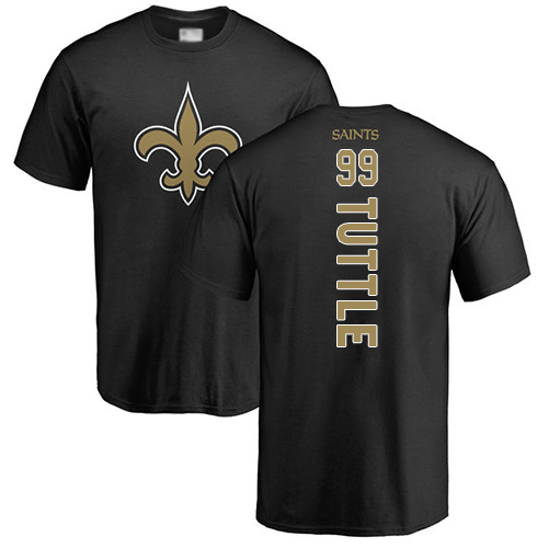 Men New Orleans Saints Black Shy Tuttle Backer NFL Football #99 T Shirt->new orleans saints->NFL Jersey